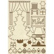 Apliques de madera Stamperia A5 Christmas Home