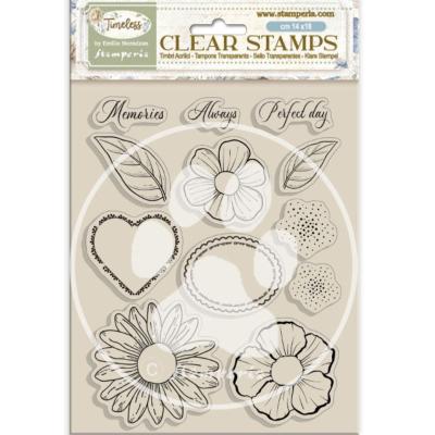 Sellos 14x18 Stamperia Timeless flowers and hearts