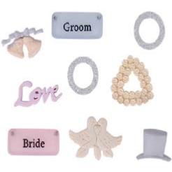 Botones Scrapbooking " bride and groom