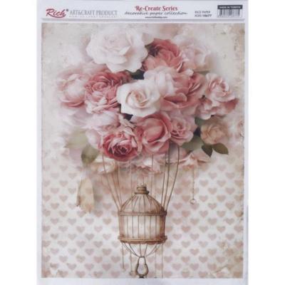 Papel Arroz Dec. RICH 29,7X42CM. KOD 18677