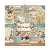 kit de Papeles Scrap  Stamperia 20.3X20.3  Around the World