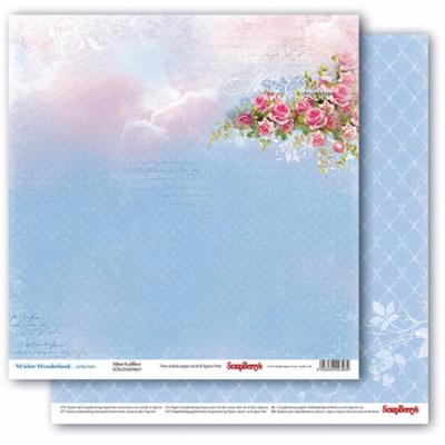 Papel Scrapberry´s 12 x 12 Winter Wonderland " Blue Lattice "