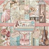 kit de Papeles Scrap  Passion Stamperia 30 x30