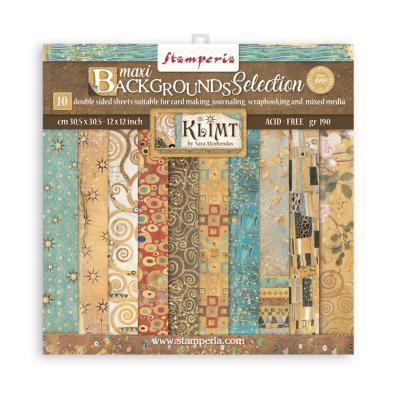 kit de Papeles  Stamperia 30 x30 Klimt Blackgrounds