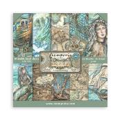 kit de Papeles  Stamperia 30 x30 Songs of The Sea