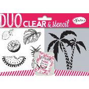 Aladine Duo Clear Stamps & Stencil Jungle