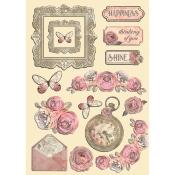 Apliques de madera Stamperia A5 Shabby rose